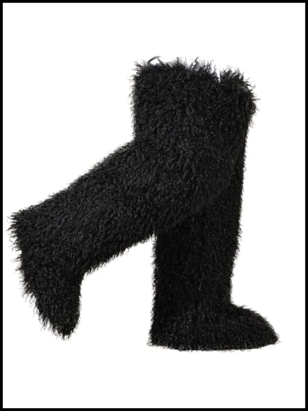 Women's Faux Fur Over-the-Knee Boots Fluffy Shaggy Winter Snow Boots